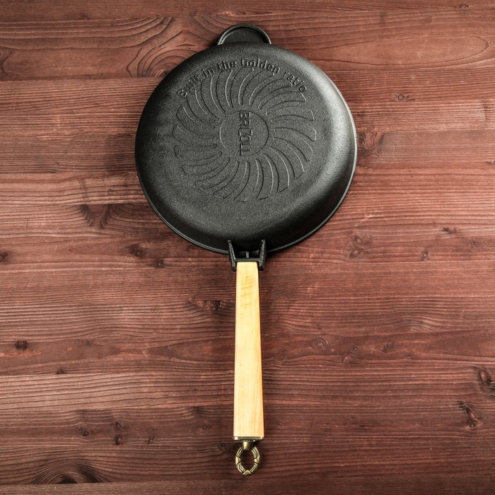 Сковорода чугунная гриль ТМ "BRIZOLL" 260х40 ручка "КЛАССИК"