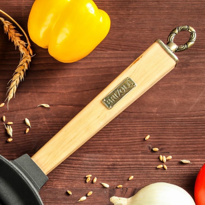 Сковорода чугунная гриль ТМ "BRIZOLL" 260х40 ручка "КЛАССИК"