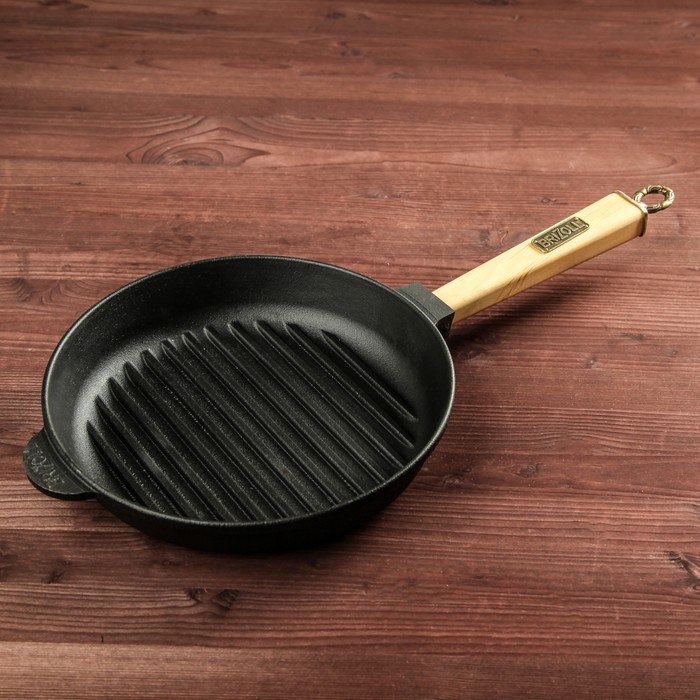 Сковорода чугунная гриль ТМ "BRIZOLL" 240х40 ручка "КЛАССИК"