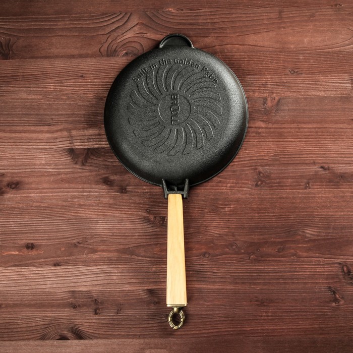 Сковорода чугунная гриль ТМ "BRIZOLL" 240х40 ручка "КЛАССИК"