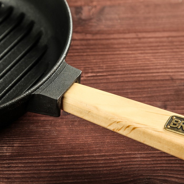 Сковорода чугунная гриль ТМ "BRIZOLL" 240х40 ручка "КЛАССИК"