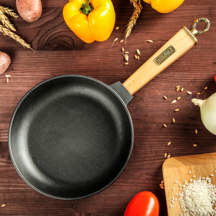 Сковорода чугунная ТМ "BRIZOLL" 200х35 ручка "КЛАССИК"