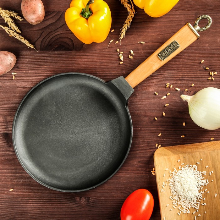 Сковорода чугунная блинная BRIZOLL, ручка "Классик", 22 х 1,5 см