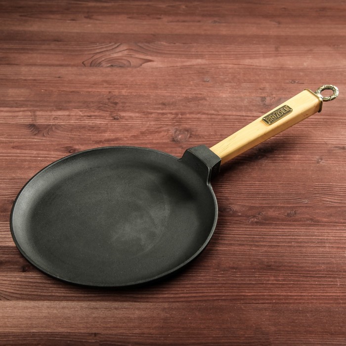 Сковорода чугунная блинная BRIZOLL, ручка "Классик", 24 х 1,5 см