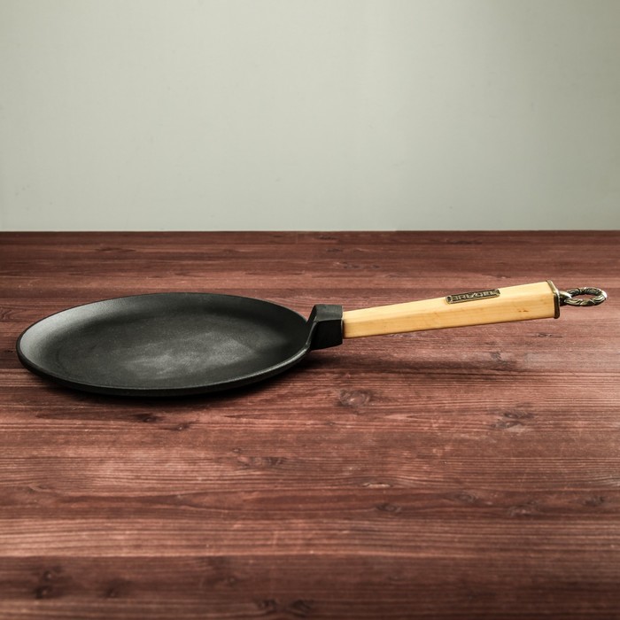 Сковорода чугунная блинная BRIZOLL, ручка "Классик", 24 х 1,5 см