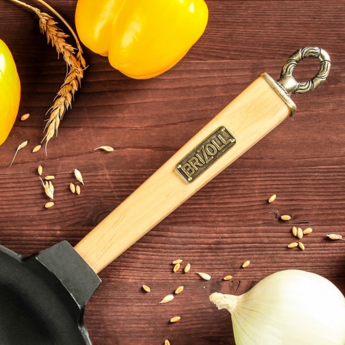 Сковорода чугунная блинная BRIZOLL, ручка "Классик", 24 х 1,5 см