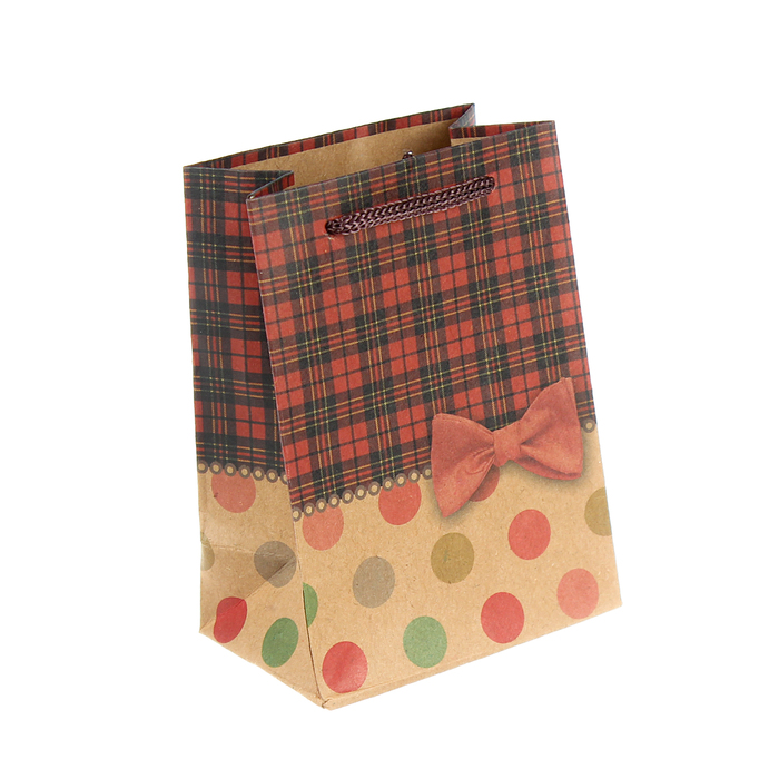 Пакет крафт "С бантиком", 8 х 5 х 11 см