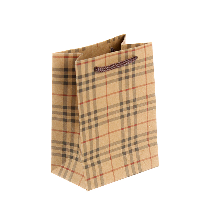 Пакет крафт "Клетка", 8 х 5 х 11 см