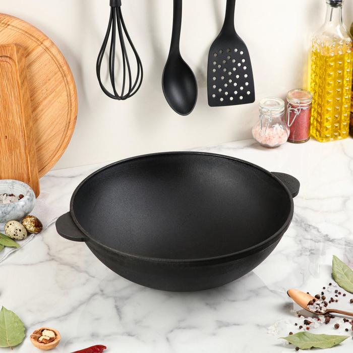 фото Сковорода чугунная порционная wok, 280 х 100 мм, тм brizoll