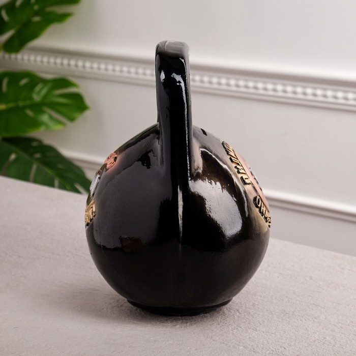 Копилка "Гиря" большая чёрная 29 см