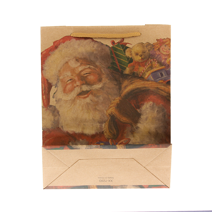 Пакет крафт "Дед Мороз", 24 х 8 х 33 см