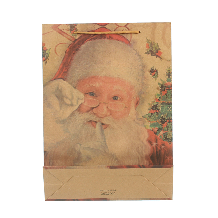 Пакет крафт "Санта Клаус", 24 х 8 х 33 см