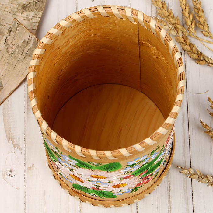 Туес «Ромашки», 12х21 см, ручная роспись