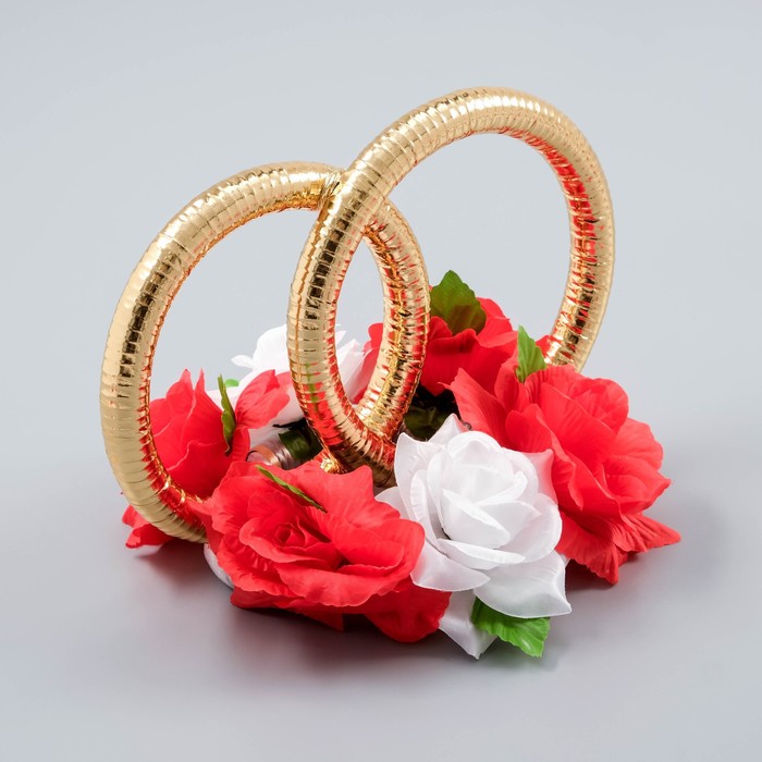 Набор "Эконом-1" кольца на крышу/4 банта/V-образная лента на капот 3 м, красный