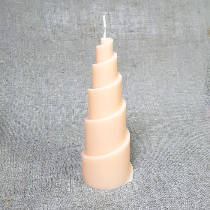 Свеча пирамида "Рожок" 7,8х7,5х20,8 абрикосовая
