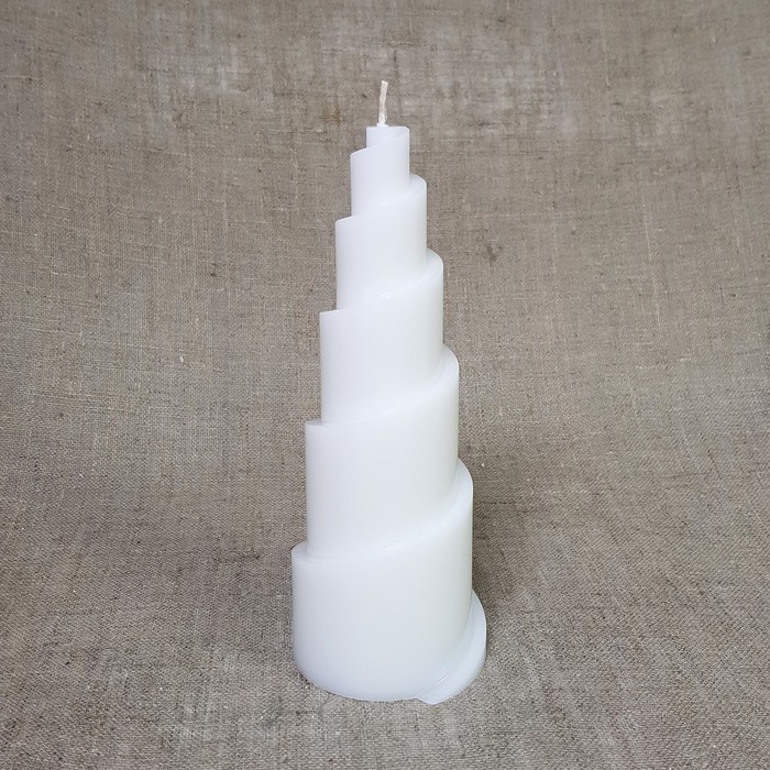 Свеча пирамида "Рожок" 7,8х7,5х20,8 белый