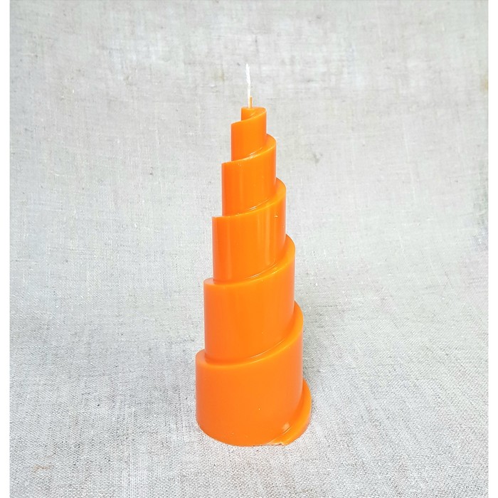 Свеча пирамида "Рожок" 7,8х7,5х20,8 оранжевый