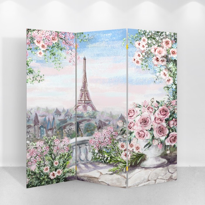 фото Ширма "картина маслом. розы и париж", 150 х 160 см дарим красиво