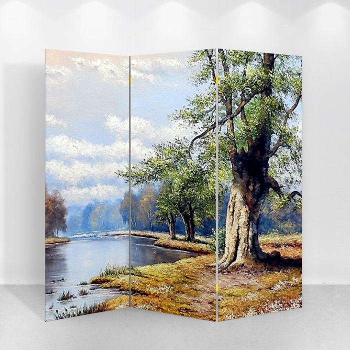 ширма картина маслом зимний лес 250 х 160 см Ширма Картина маслом. Одинокий дуб, 150 х 160 см