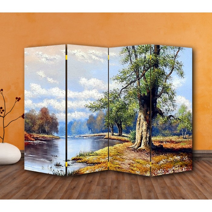 Ширма "Картина маслом. Одинокий дуб", 200 × 160 см
