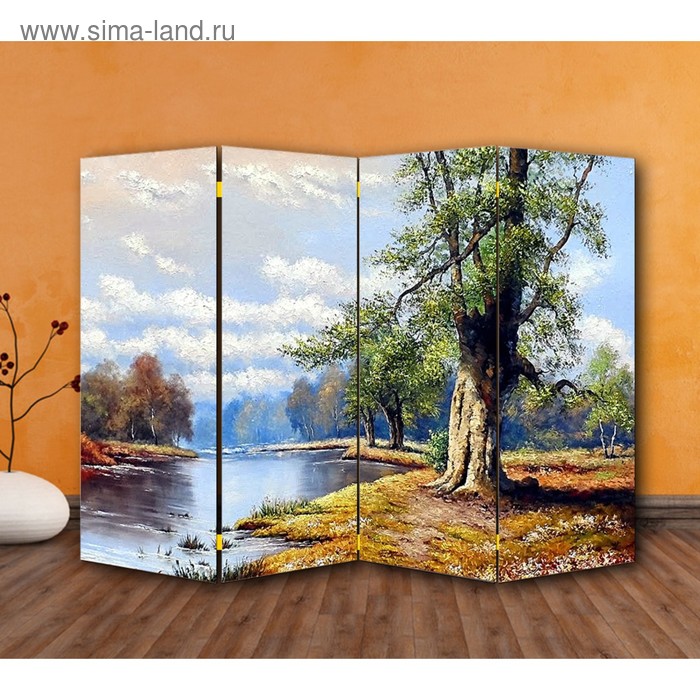 ширма картина маслом зимний лес двухсторонняя 200 х 160 см Ширма Картина маслом. Одинокий дуб, 200 х 160 см