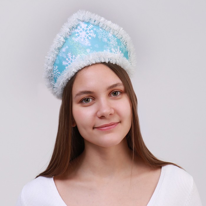 Кокошник "Блеск", цвет светло-голубой на ленте