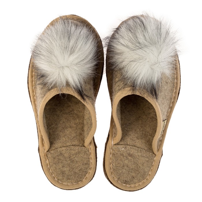 Тапочки войлочные женские арт. Т-02, цвет серый, размер 38