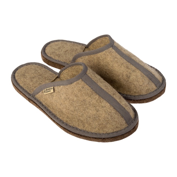 Тапочки войлочные мужские арт. Т-17, цвет серый/зеленый, размер 44