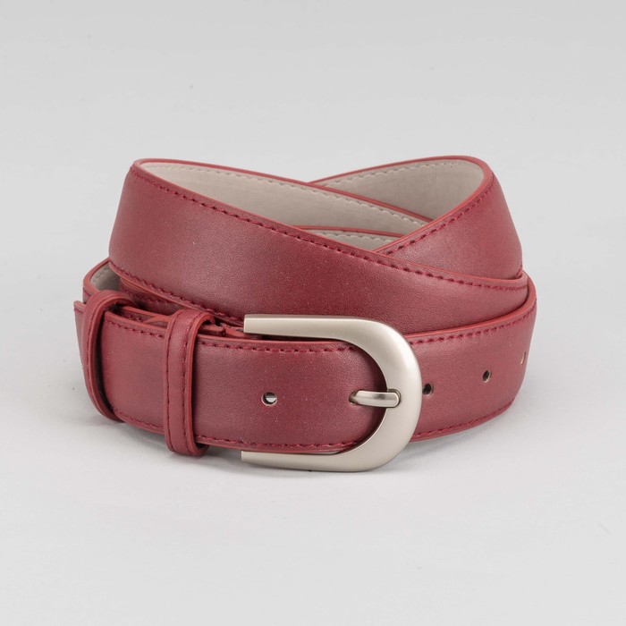 Ремень женский "Великан", пряжка под матовый металл, ширина - 3,5см, длина от 130см, цвет бордовый