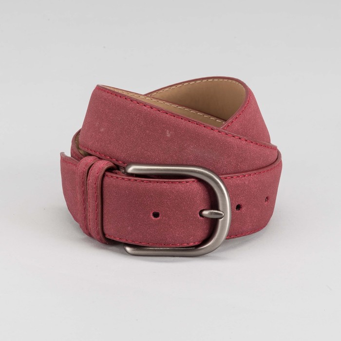 Ремень женский, гладкий, пряжка матовый тёмный металл, ширина - 3,5 см, цвет бордовый