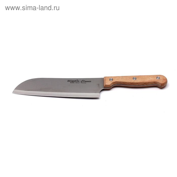 фото Нож сантоку atlantis, цвет коричневый, 19 см