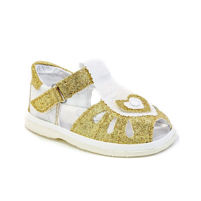 Туфли летние ясельные праздничные арт. 1852, цвет золотой, размер 16,5 (10 см)