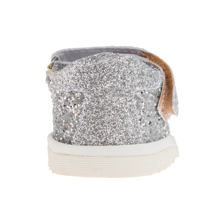 Туфли летние ясельные праздничные арт. 1567, цвет серебристый/белый, размер 19 (11,5 см)