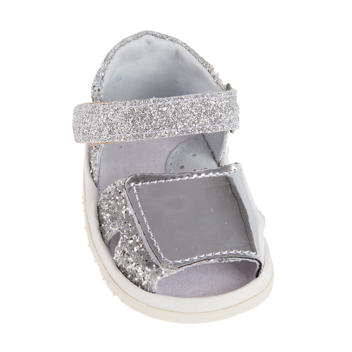 Туфли летние ясельные праздничные арт. 1567, цвет серебристый/белый, размер 19 (11,5 см)