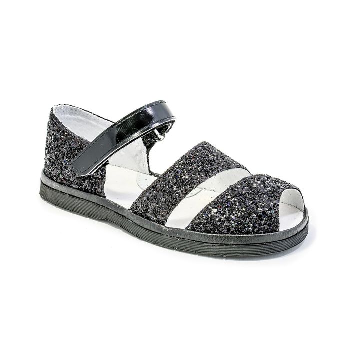 Туфли летние дошкольные праздничные арт. 3315, цвет чёрный, размер 28,5 (18 см)