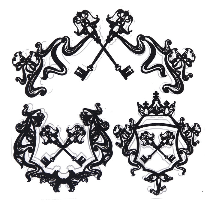 Набор силиконовых штампов "Гербовые ключи" 3 шт, 10х10 см