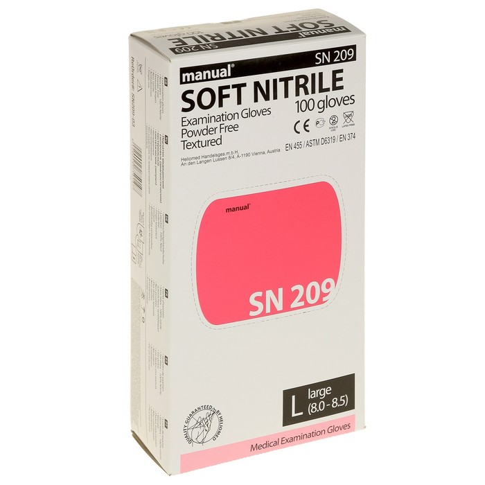 Перчатки нитрил Manual SN209 нестерильные, 8½L