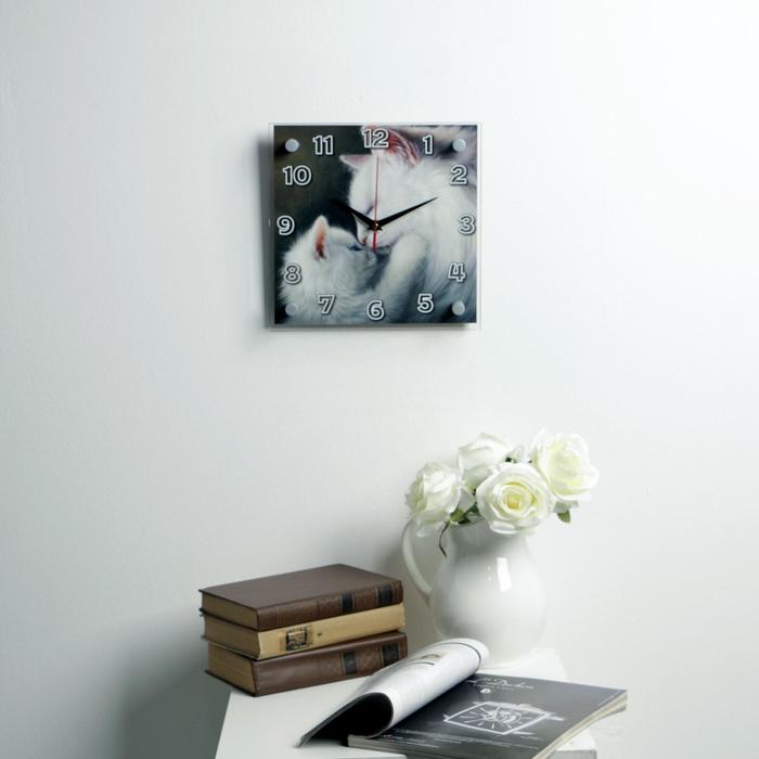 Часы настенные квадратные "Кошки", 25х25 см