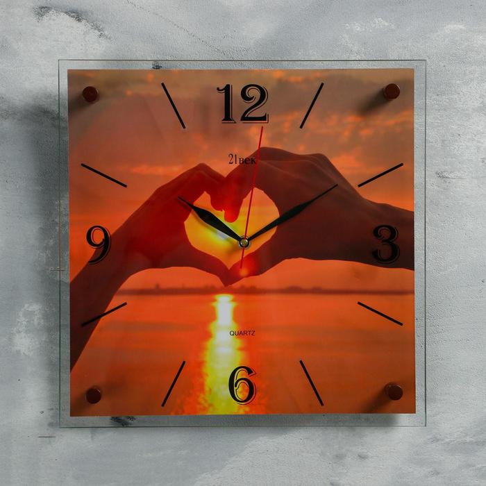 Часы настенные, серия: Море, "Любовь", 35х35 см, микс стрелок