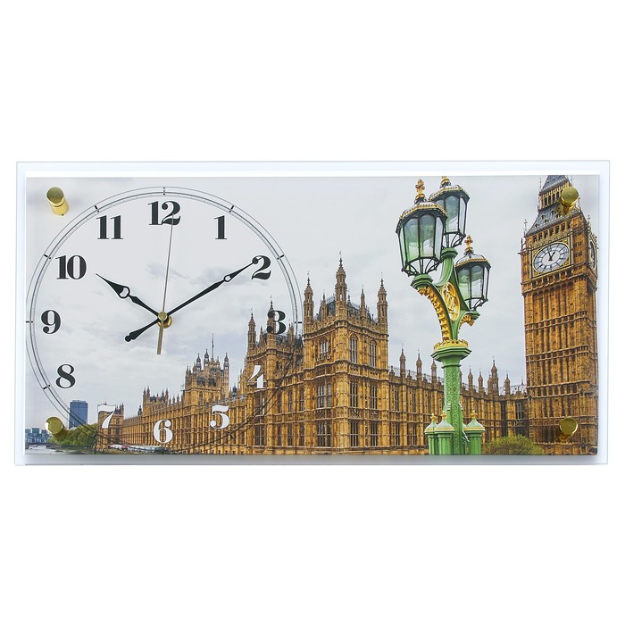 Часы настенные прямоугольные "Биг Бен", 26х52 см  микс