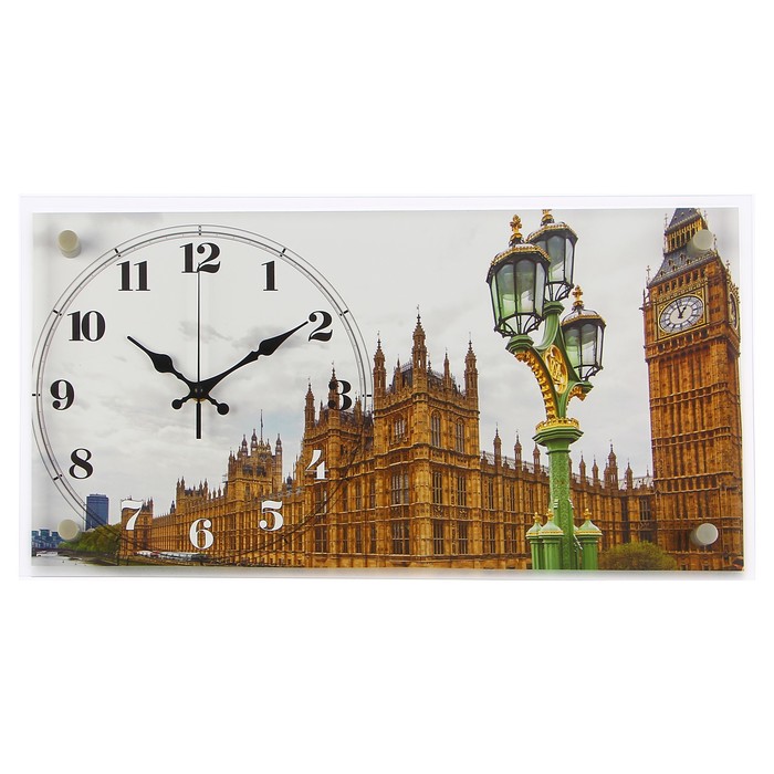 Часы настенные прямоугольные "Биг Бен", 26х52 см микс