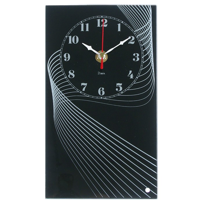 Часы настольные вертикальные "Спираль", чёрные