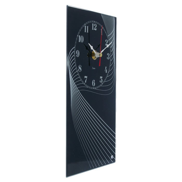 Часы настольные вертикальные "Спираль", чёрные
