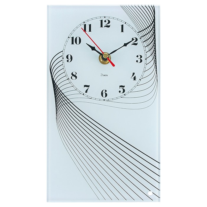 Часы настольные вертикальные "Спираль", белые