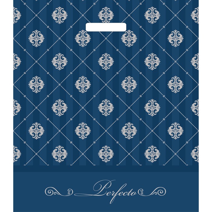 Пакет "Перфекто индиго", полиэтиленовый с вырубной ручкой, 42х48 см, 90 мкм