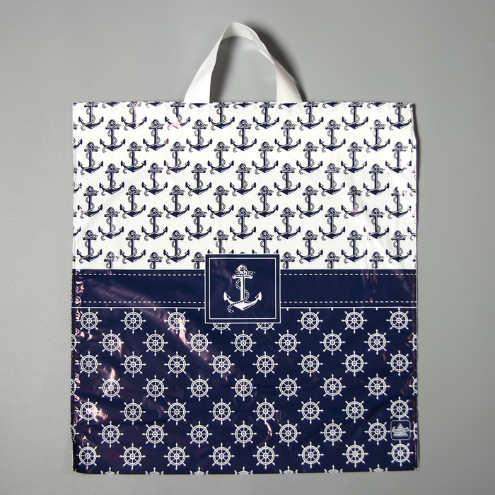 Пакет "Капитан", полиэтиленовый с петлевой ручкой, 43,5 х 40 см, 35 мкм