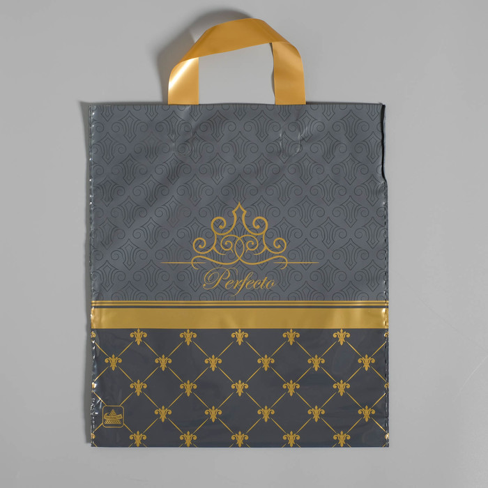 Пакет "Перфекто грей", полиэтиленовый с петлевой ручкой, 35 х 31 см, 95 мкм