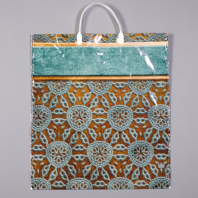 Пакет "Макраме", полиэтиленовый с пластиковой ручкой, 44 х 40 см, 100 мкм