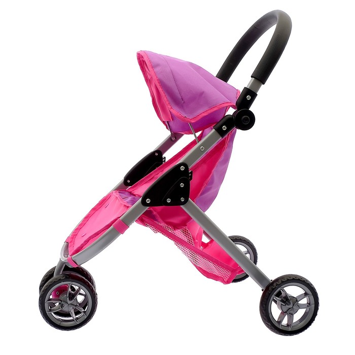 Коляска для кукол трехколёсная, ручка регулируется, металлический каркас