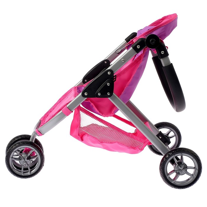 Коляска для кукол трехколёсная, ручка регулируется, металлический каркас